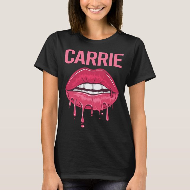 T-shirt Lèvres roses - Nom du transporteur (Devant)