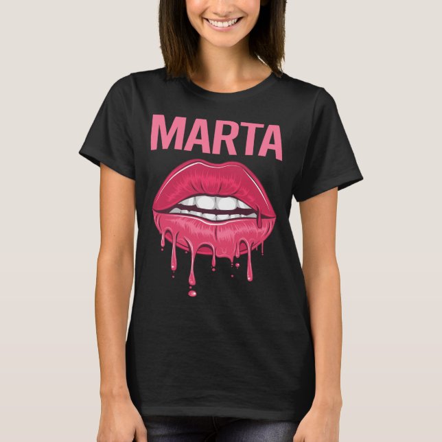 T-shirt Lèvres roses - Nom Marta (Devant)