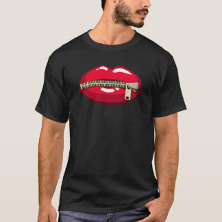 T-shirt Lèvres rouges avec la tirette
