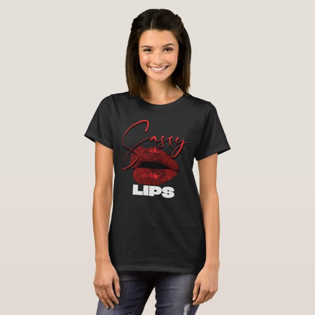 T-shirt Lèvres Rouges Sassy (Devant entier)