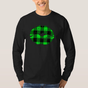 T-shirt Lèvres vertes Lèvres Plaid Buffalo Lucky St Patric