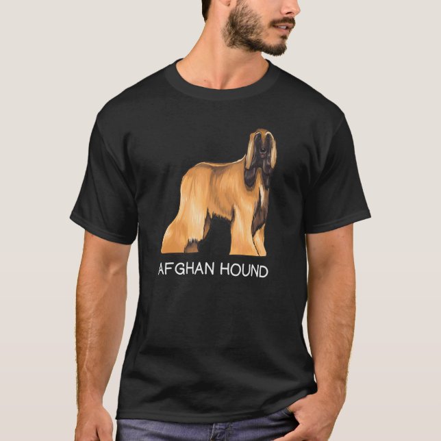 T-shirt Lévrier Afghan Chien Fou (Devant)