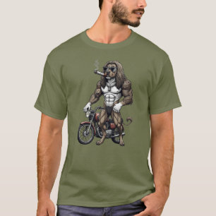 T-shirt Lévrier afghan, musclé, tatoué, culturiste