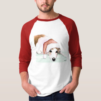 T-shirt "Lévrier chemise d'art de chien dans de Père Noël