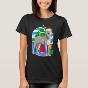 T-shirt Lévrier Irlandais Chien Père Noël Arbre de Noël Dé