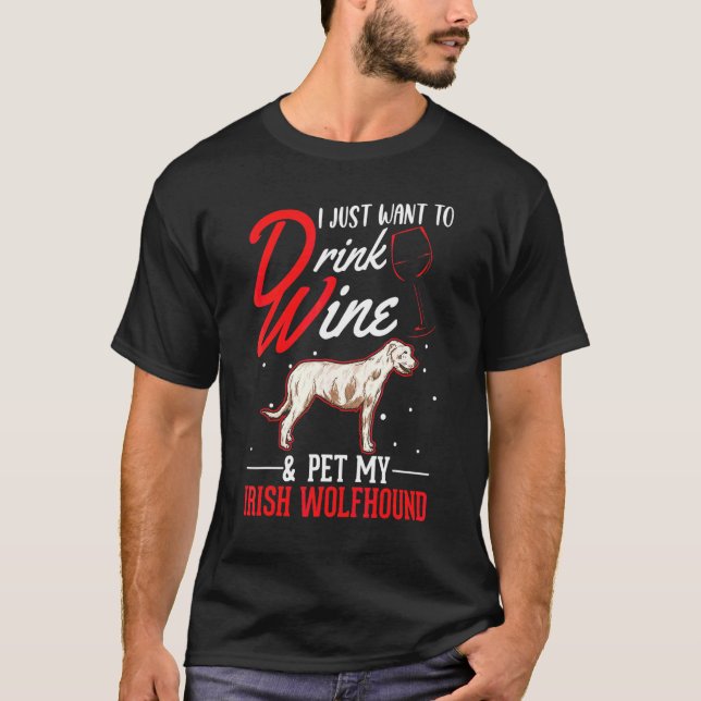 T-shirt Lévrier Irlandais Et Vin (Devant)