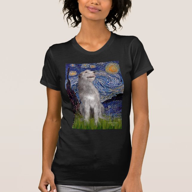 T-shirt Lévrier Irlandais - Nuit étoilée (Vertical) (Devant)