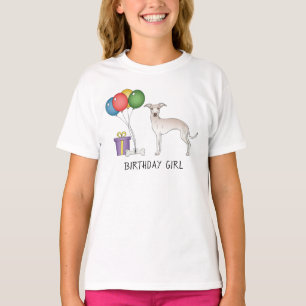 T-shirt Lévrier Italien Crème Chien Mignon - Fille d'Anniv