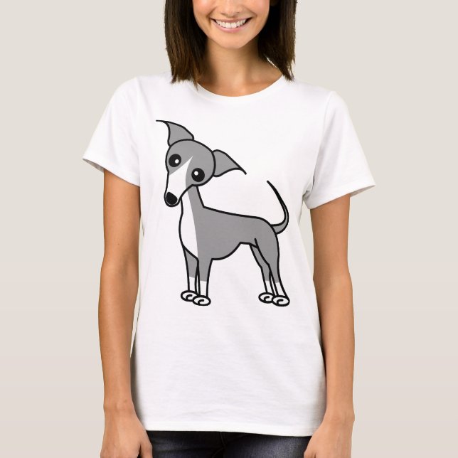 T-shirt Lévrier italien mignon - gris (Devant)