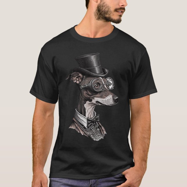 T-shirt Lévrier Italien Steampunk gothique (Devant)