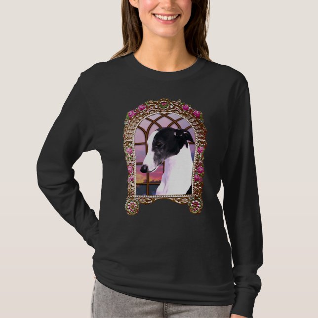 T-shirt Lévrier Whippet encadré (Devant)