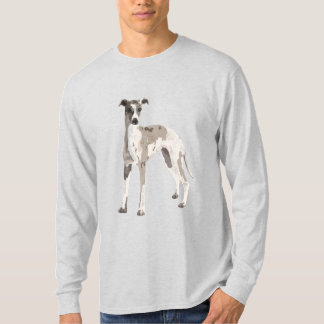 T-shirt Lévrier Whippet gris et blanc