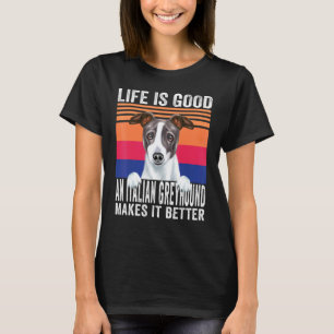 T-shirt Lévriers Italiens Rend Votre Vie Bien Vintage