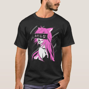 T-shirt Lewd waifu Japonaise chatte prédateur neko
