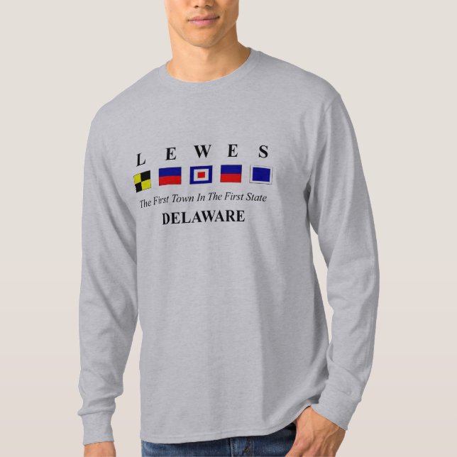 T-shirt Lewes, De 2 - orthographe nautique de drapeau (Devant)