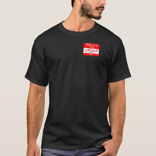 T-shirt Lewis Capaldi - Hello Son Sticker Me (Devant)