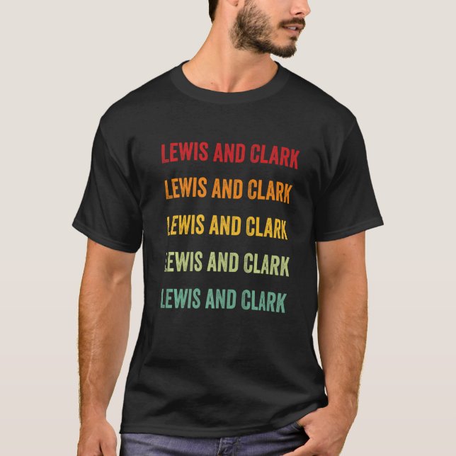 T-shirt Lewis et Clark Comté Montana Rainbow Text (Devant)