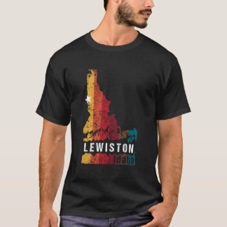 T-shirt Lewiston Idaho Retro Grunge State Map Nouveau grap