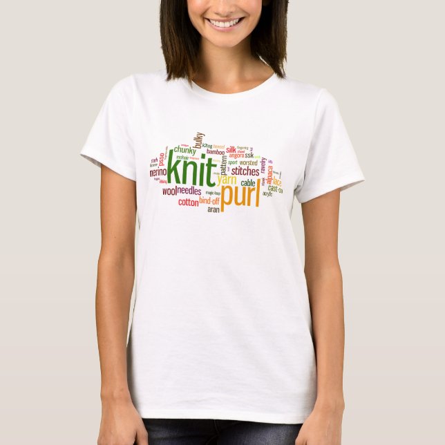T-shirt Lexique de tricot de maille de Knit pour des (Devant)