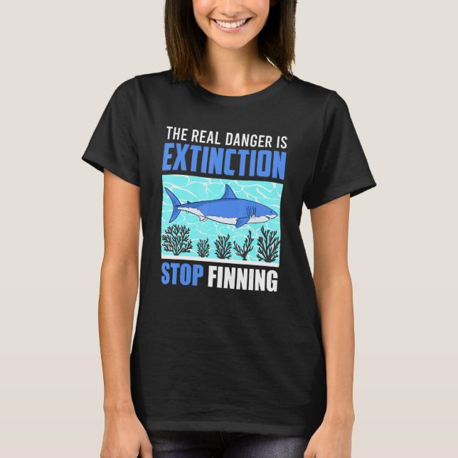 T-shirt L'extension est le véritable danger Arrêter la pêc (Devant)