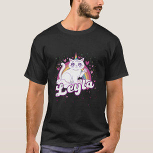 T-shirt Leyla Nom Adorable Avec Beau Caticorn