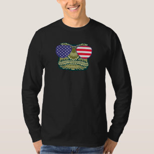 T-shirt Lézard Cool Avec Des Lunettes De Soleil Drapeau Us
