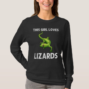 T-shirt Lézard Cool Pour Filles Enfants Gecko Reptile Vert