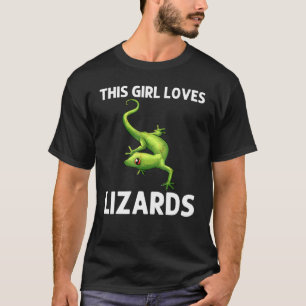 T-shirt Lézard Cool Pour Filles Enfants Gecko Reptile Vert
