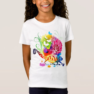 T-Shirt Lézard floral coloré