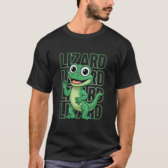 T-shirt Lézard Mignon Drôle (Devant)