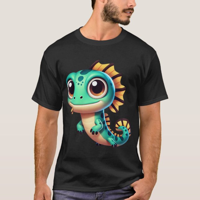 T-shirt Lézard Poisson Adorable (Devant)
