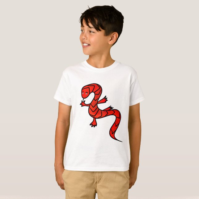 T-shirt Lézard rouge (Devant entier)