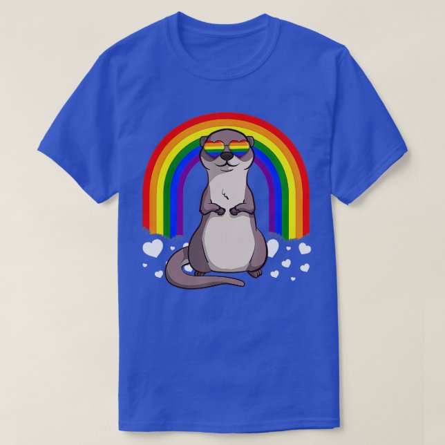 T-shirt LGB Otter Gay pride Rainbow LGBQ mignon cadeau (Design devant)