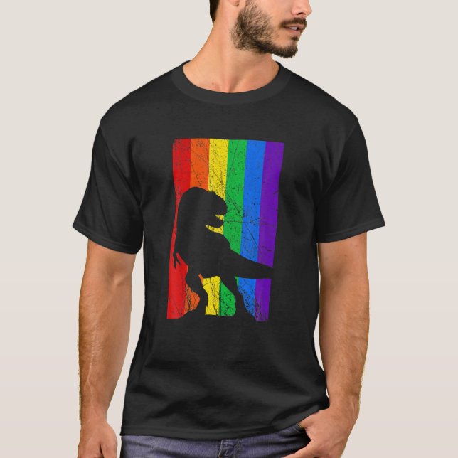 T-shirt LGBRex Gay Lesbian Pride Dinosaur (Devant)