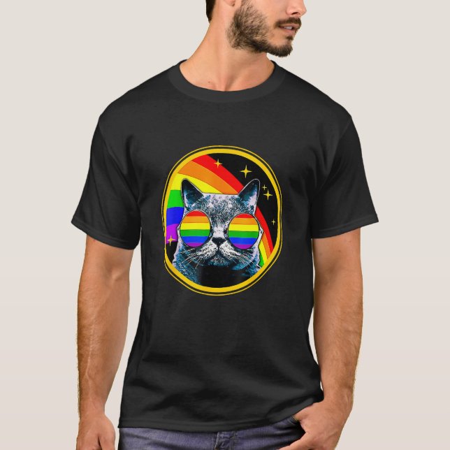 T-shirt LGBT Ally Cat Be Kind Gay Rainbow  LGBTQ Flag Gay  (Devant)