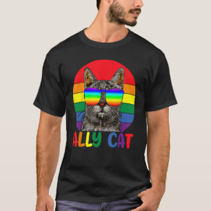 T-shirt LGBT Ally Chat Be Kind Gay Rainbow Drôle LGBTQ