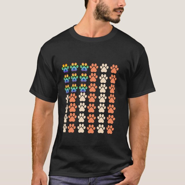 T-shirt LGBT Ally Fierté Patte de chat chaton Drapeau amér (Devant)