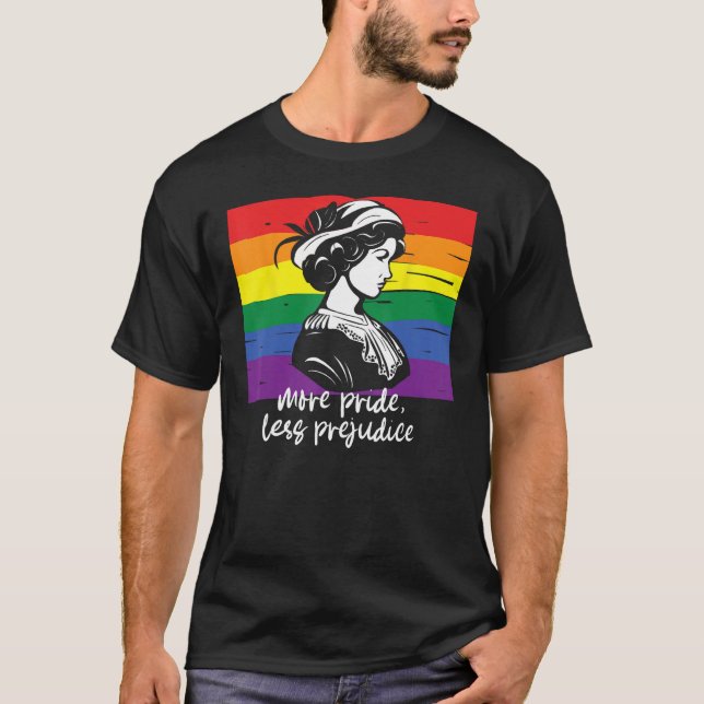 T-shirt LGBT Ally Plus Fierté Moins Préjugés Mois Progrès (Devant)