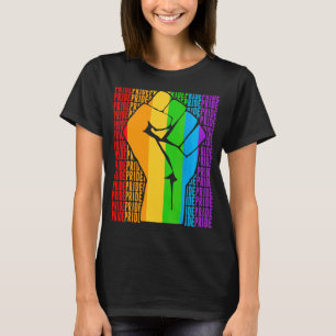 T-shirt Lgbt Arc-en-ciel Drapeau Gay pride Poing Queer Lgb