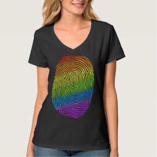 T-shirt Lgbt Arc En Ciel Empreinte Fier Gay Lesbienne Lgbt