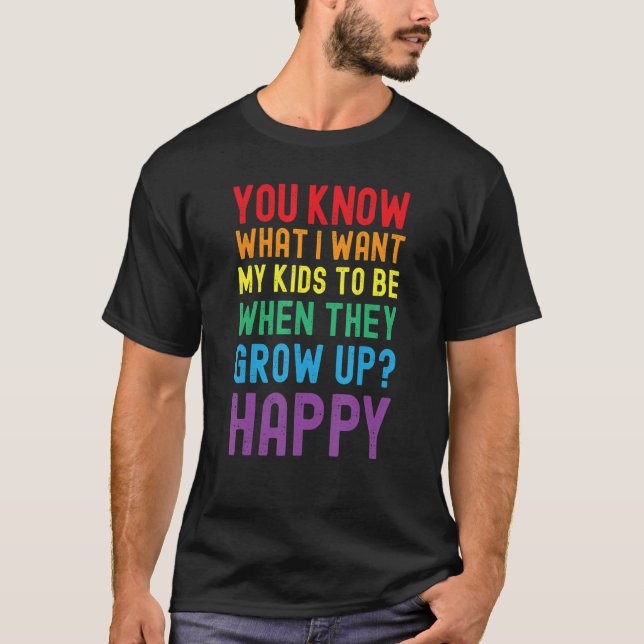 T-shirt LGBT Awareness Proud Parents Mom Dad Gay Pride Rai (Devant)