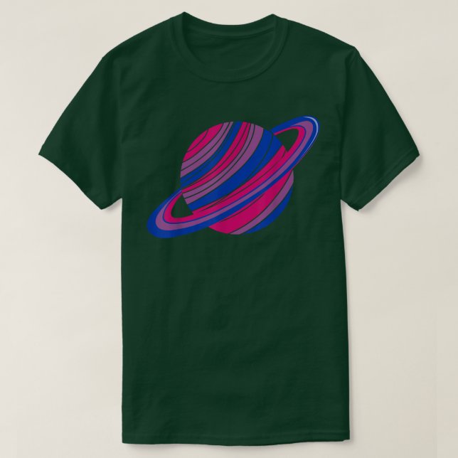T-shirt LGBT Bi Pride Saturn Biseualité Drapeau LGBT Queer (Design devant)