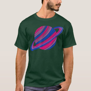 T-shirt LGBT Bi Pride Saturn Biseualité Drapeau LGBT Queer
