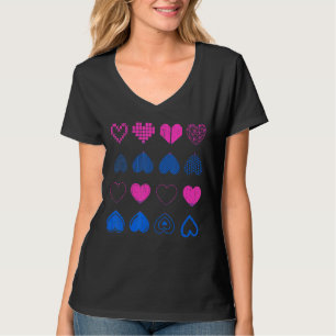 T-shirt Lgbt Bisexualité Drapeau Coeurs Bi Pride Mois Bise