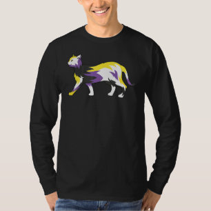 T-shirt Lgbt Chat Drapeau non binaire Queer Troisième Genr