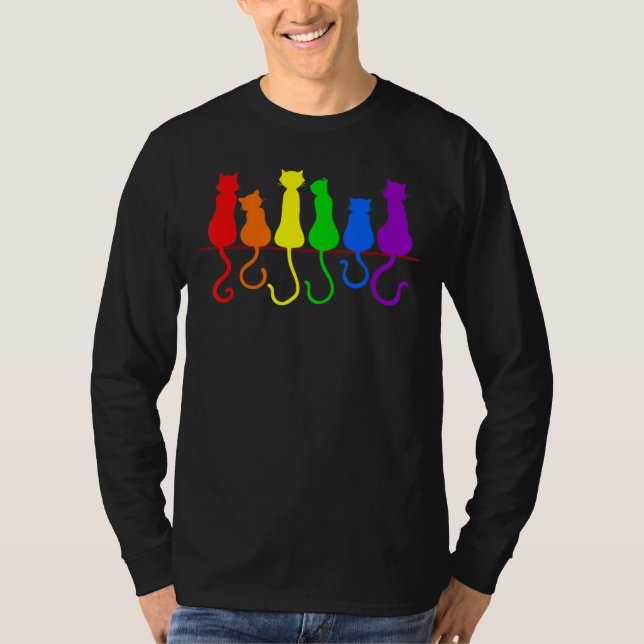 T-shirt Lgbt Chats Gay pride Purride Chat Funy Lgbt Pride (Devant)