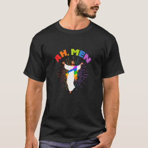 T-shirt LGBT Christian Gay Lesbienne Ah Men Jesus Rainbow