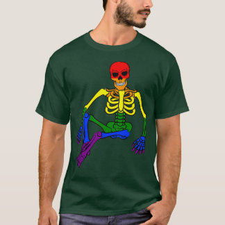 T-shirt Lgbt Costume d'Halloween Gay Skeleton Queer Pride 