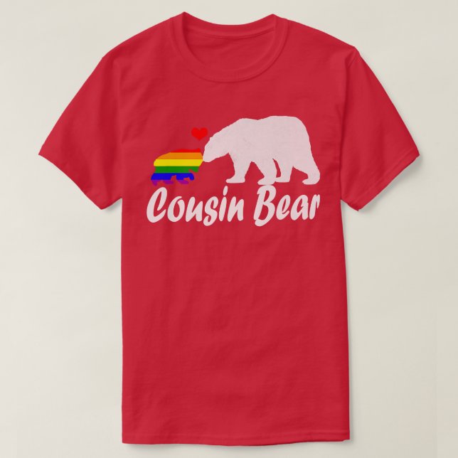 T-shirt Lgbt Cousin Bear Gay pride Equal Rights Rainbow358 (Design devant)