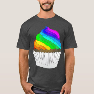 T-shirt LGBT Cupcake Rainbow color icing LGBTQ